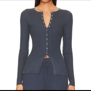 WeWoreWhat NWT Heather Ash Flyaway Long Sleeve Cable Knit Sweater Size Large